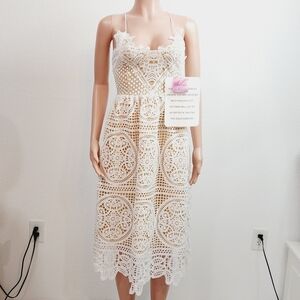 MOONLIT Night Cross Back Crochet Cami Summer Dress